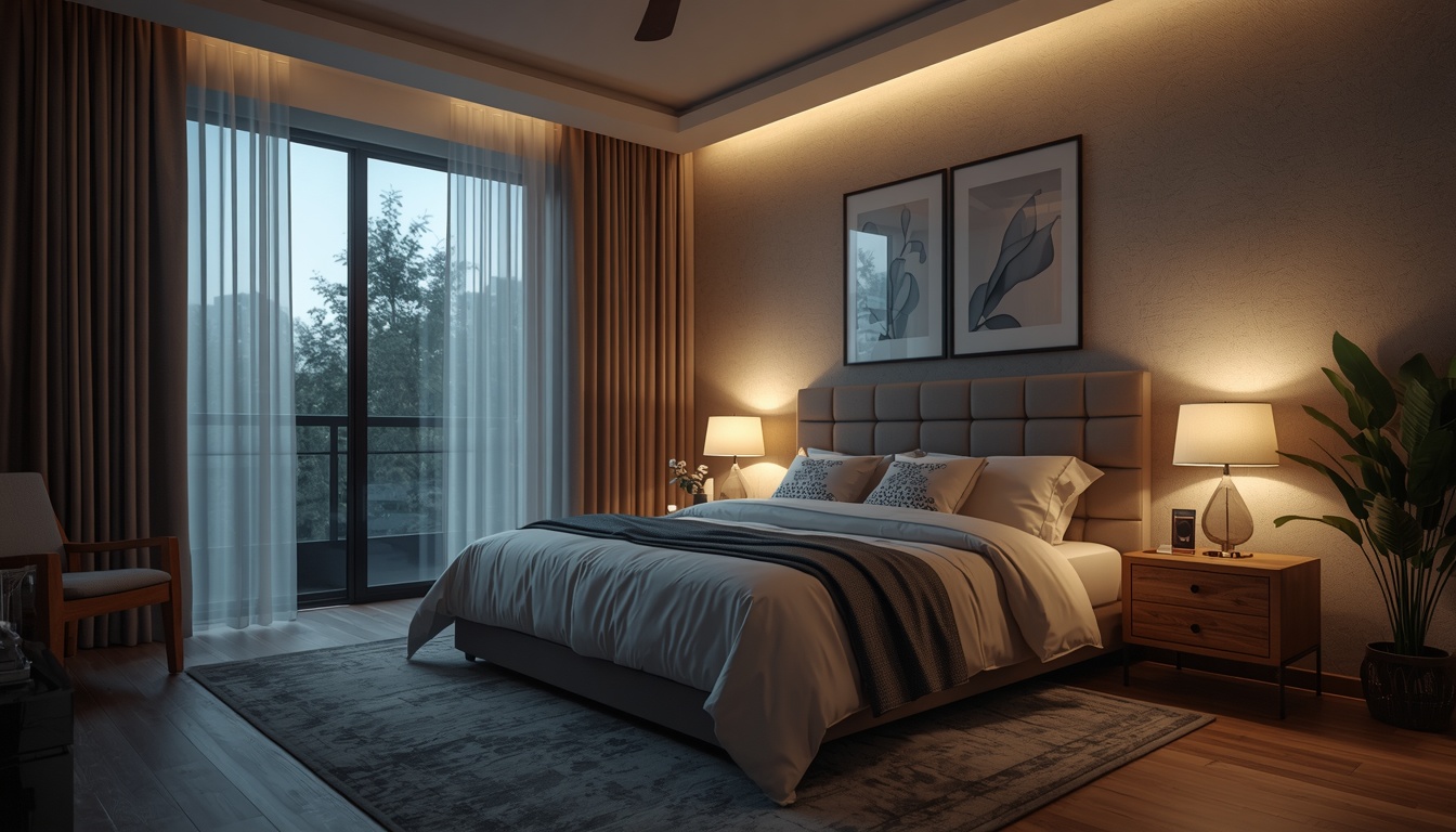 Calm bedroom prepared for evening rest with Purificationllcl